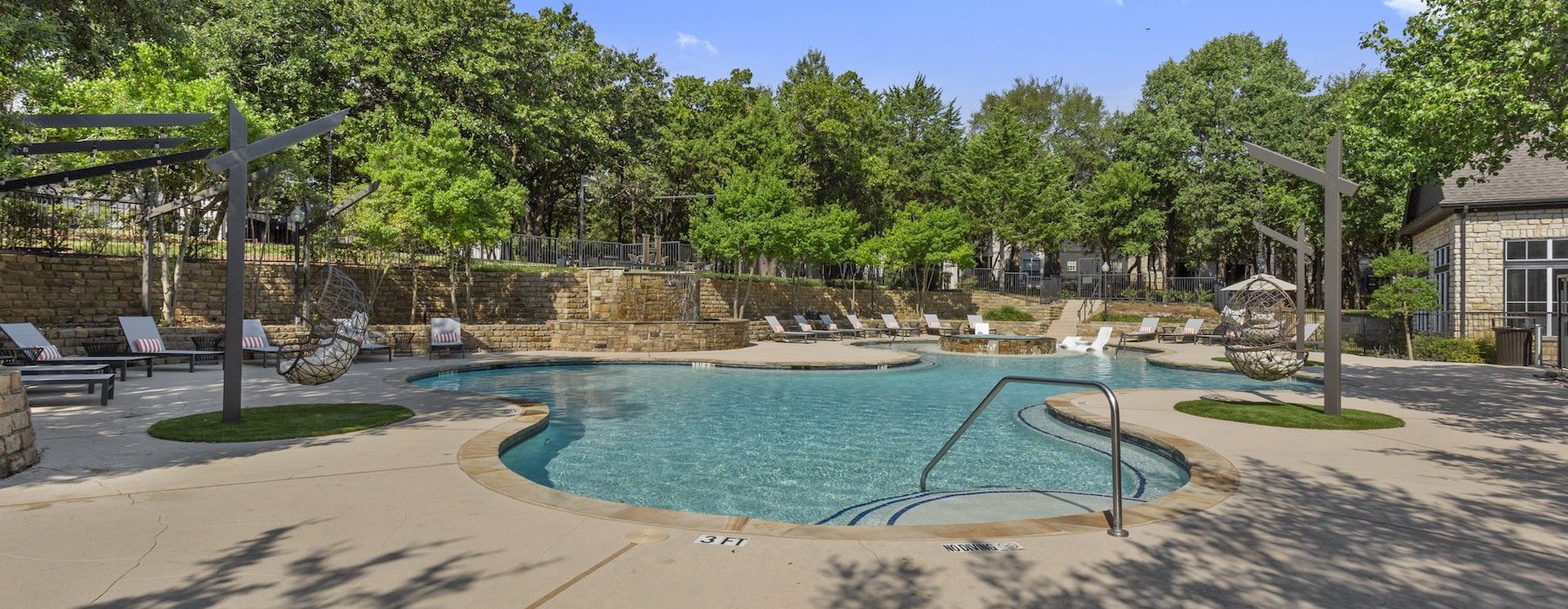 a swimming pool in a courtyard
