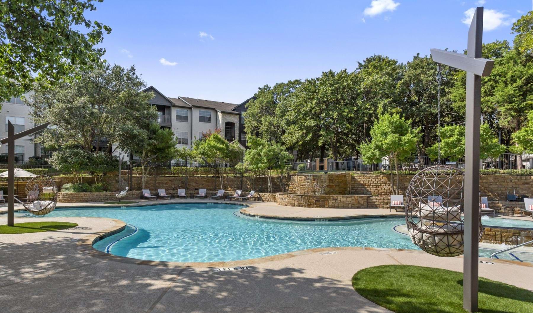 a swimming pool in a courtyard
